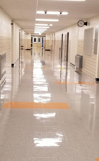 Stripped and waxed floor